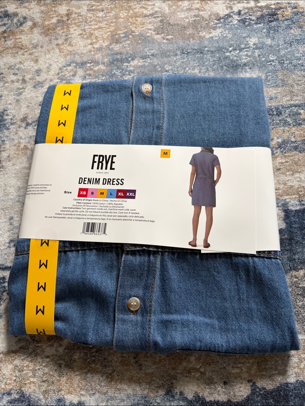 FRYE Medium Wash Blue Denim Shirt Dress - Picture 2 of 2
